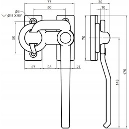 Priekabos spaustukų rinkinys 3 pusėms, cinkuotas, kairėje ir dešinėje