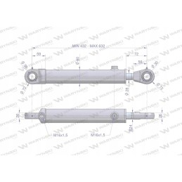 Hidraulinis cilindras, dvigubo veikimo pavara