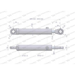 Hidraulinis cilindras, dvigubo veikimo pavara