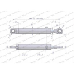 Hidraulinis cilindras, dvigubo veikimo pavara