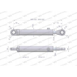 Hidraulinis cilindras, dvigubo veikimo pavara