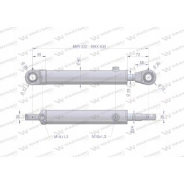 Hidraulinis cilindras, dvigubo veikimo pavara