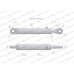 Hidraulinis cilindras, dvigubo veikimo pavara