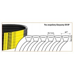 V formos diržas 6b bp 3752, klasikinis blokas