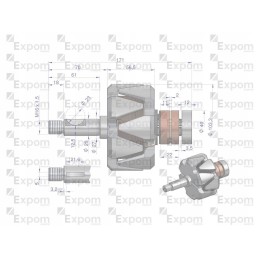 Generatoriaus rotorius ex257000 a120 bizon expom kwid