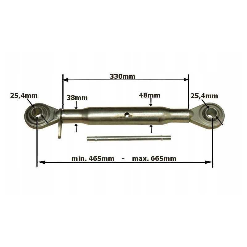 Centrinė viršutinė jungtis 465 665 mm m30x3 5 kat. 2 2