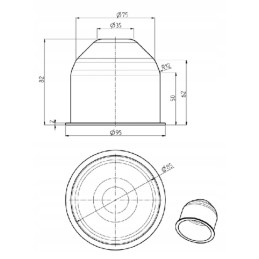 Apsauginis dangtelis K80 kabliui