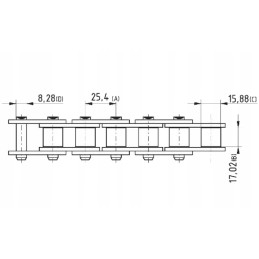 Ritininė grandinėlė 16b 1 1 x 17 02 mm k2517 2 5 mb