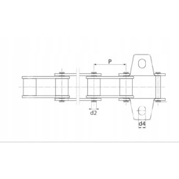 Nuožulni tiekimo grandinė 3341mm 15 juostelių