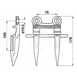 Dvigubas kaltas bajonetas Claas 676235 kaltas Vokietija