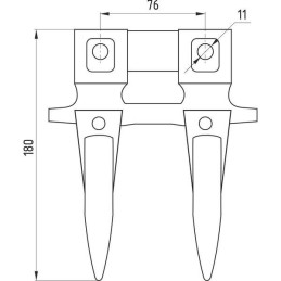 Dvigubas plieninis durtuvas tinka Bison