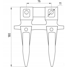 Dviejų pirštų durtuvas su bizono plienu nuo 056