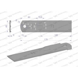 Fiksuotas peilis šiaudų smulkintuvas pašarų kombainas 175x40x3