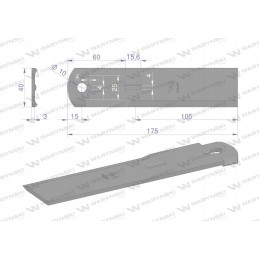 Fiksuotas peilis šiaudų smulkintuvas pašarų kombainas 175x40x3