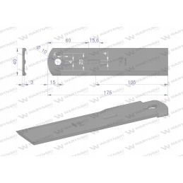 Fiksuotas peilis šiaudų smulkintuvas pašarų kombainas 175x40x3