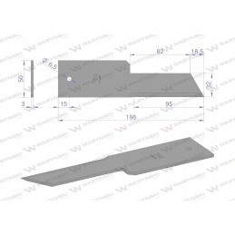 Fiksuotas peilis šiaudų smulkintuvas pašarų kombainas 198x50x3