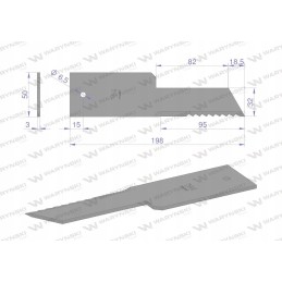 Fiksuotas peilis šiaudų smulkintuvas pašarų kombainas 198x50x3