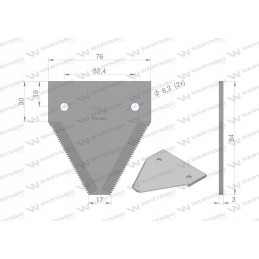 Derliaus nuėmimo peilių ašmenys viršuje dantyti ašmenų juostele