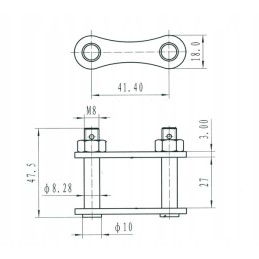 Grandinės jungtis tiesus bizono segtukas