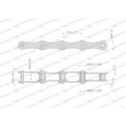 Ritininė grandinė L208A 32pz, naudokite Claas 678