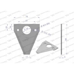 Derliaus nuėmimo peilis 90x76x3mm skylė 6 5 naudokite e18 f