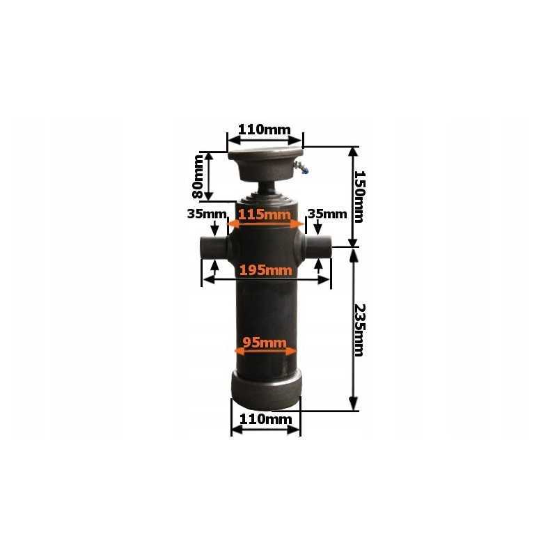 3 pakopų teleskopinis cilindras 5t 1050mm
