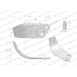 Kairiojo peilio rotavator taikymo jungtis plieno boras