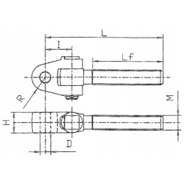 Šarnyrinis viršutinės jungties galas m30 x 3 0 p
