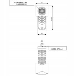 LED priekinis ir galinis gabaritinis žibintas ir kairysis gabaritinis žibintas