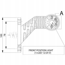 LED priekinis ir galinis gabaritinis žibintas ir kairysis gabaritinis žibintas