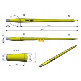 Sunkus krautuvas tiesus 780 mm Warynski