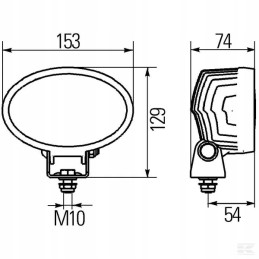 Ovali LED darbinė lempa 25w 1500lm