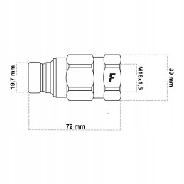 M18x1 5 greitesnis plokščias hidraulinis kištukas