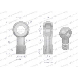 Kištuko jungtis fi12 8l m14x1 5 Warynski 2 vnt