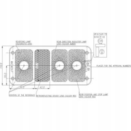 Stačiakampis kombinuotas galinis žibintas, dešinė, 12 24v