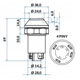 Deutz Fahr gaidžio jungiklio mygtukas 01145157