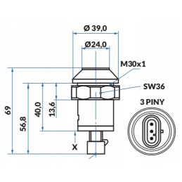 Claas Renault hidraulinio jungiklio mygtukas