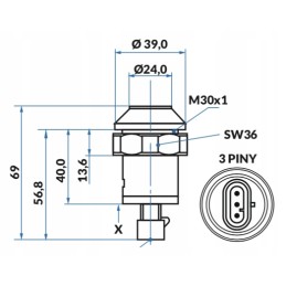 Claas Renault hidraulinio jungiklio mygtukas