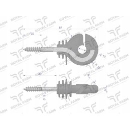 Apvalus izoliatorius su 5 skersmens varžtu medienai su įmontuotais elementais