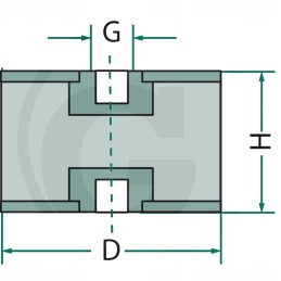 M10 50 mm cilindrinis vibracijos izoliatorius