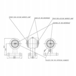 Halogeninis priekinis ir galinis tiesus gabaritinis žibintas 12 24