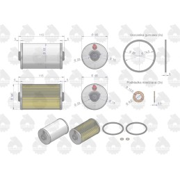 Kuro filtro įdėklų komplektas kwp010x c 330 360 38