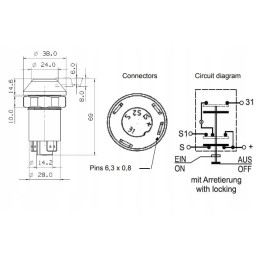 Apvalus stovėjimo šviesos jungiklis