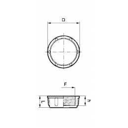 Srieginio kamščio vidinis sriegis 1