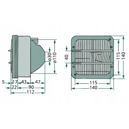 Priekinis žibintas priekinis žibintas su grotelių padėtimi