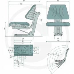 Pakaba operatoriaus sėdynė su granitiniu diržu