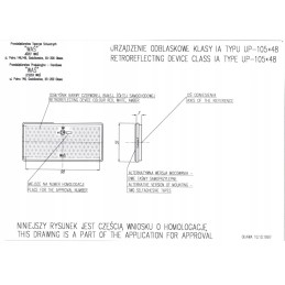 Stačiakampis oranžinis atšvaitas, klijuotas