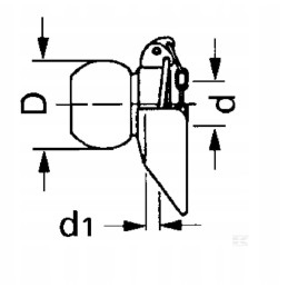 Apatinės svirties rutulys su apykakle cat 2 oe 28 7 56x1