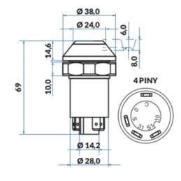 Lamborghini paleidimo stabdymo jungiklio mygtukas