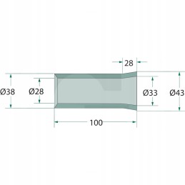 Priekinio krautuvo įvorė 100 mm 38 43 mm